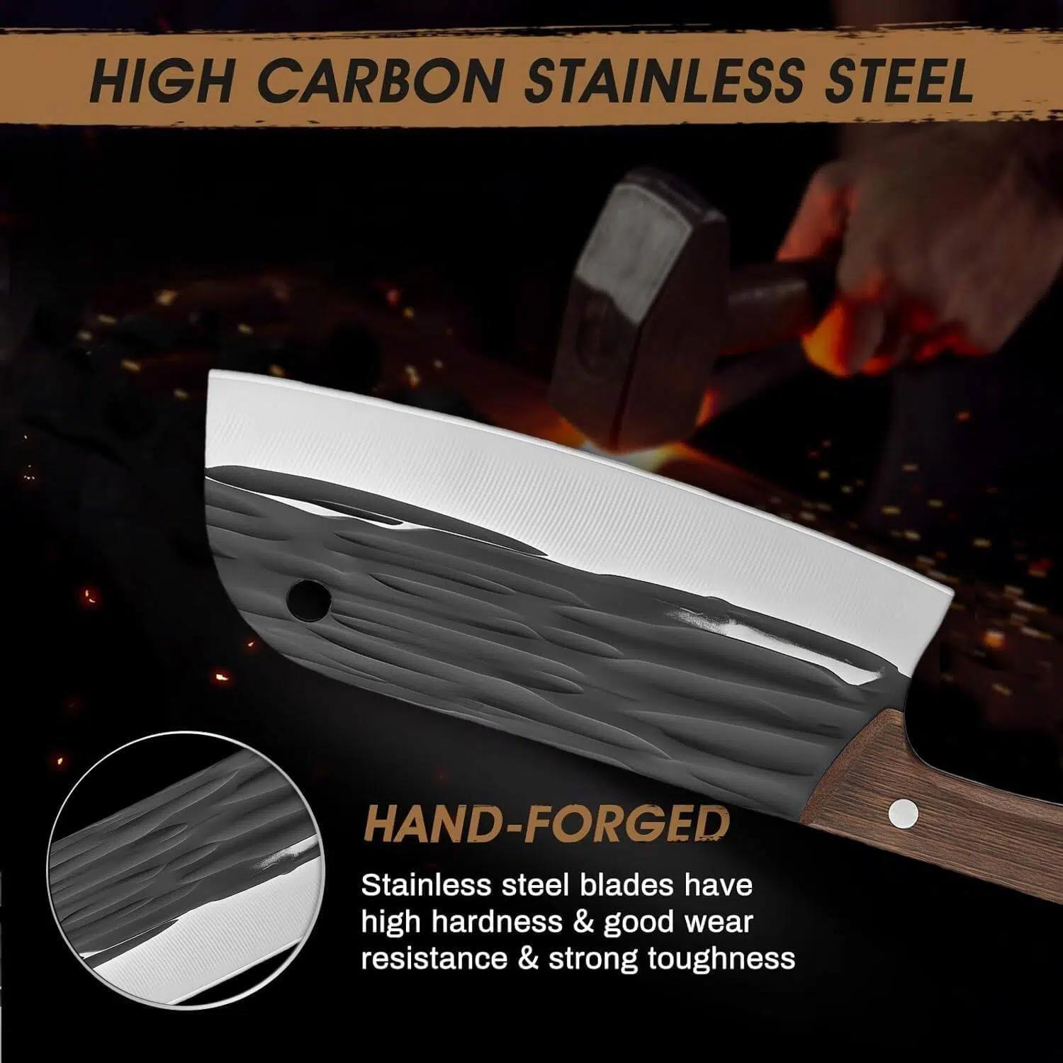 2PCS Outdoor BBQ Butcher Knife Set, Sharp Lightweight Cleaver & Viking Knife , Full Tang Ergonomic Handle for Camping, Picnic, Home Cooking & Meat Cutting Super Combo Sakimaru Slicer Chef Knife Salmon 2PCS Outdoor BBQ Butcher Knife Set, Sharp Lightweight Cleaver & Viking Knife , Full Tang Ergonomic Handle for Camping, Picnic, Home Cooking & Meat Cutting Super Combo Sakimaru Slicer Chef Knife Salmon