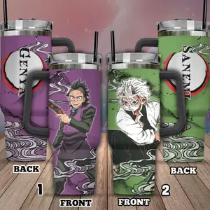 Sanemi x Genya Shinazugawa Kimestu no Yaiba Demon Slayer Anime Custom Quencher 30oz Or 40oz Stainless Steel Tumblers With Handle HCA