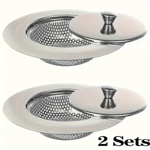 Stainless Steel Kitchen Sink Drain Strainer Filter Set, Anti-Clogging, Dishwasher Safe, 4.5 Inch Standard Drain Hole, Easy Clean, Rust Resistant, Cover