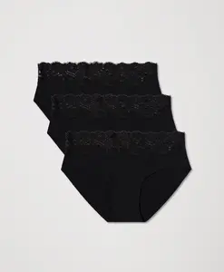 Women's Organic Lace Waist Brief 3-Pack