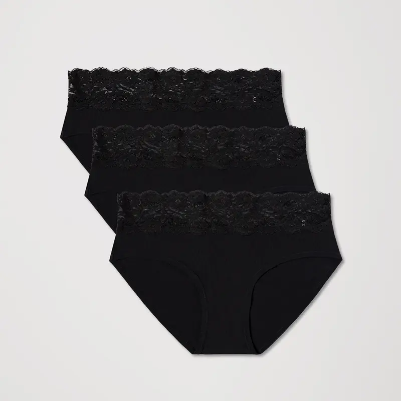Women's Organic Lace Waist Brief 3-Pack