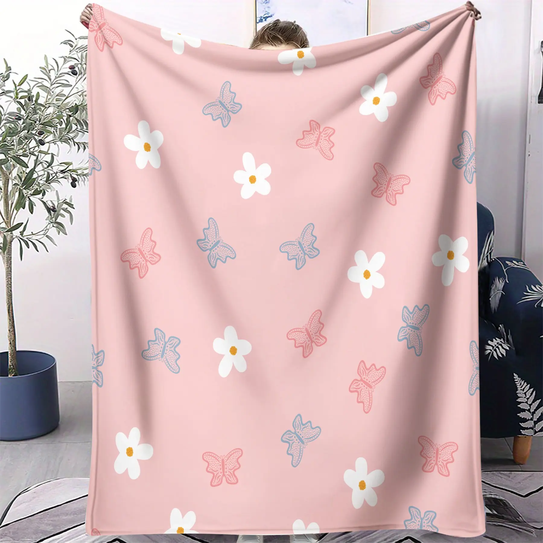 Soft and adorable light pink blanket with cute printed patterns,Flannel blanket, Flannel throw blankets,Suitable for gifting or personal use,Ideal for sofas, beds, travel and more,Multiple styles available
