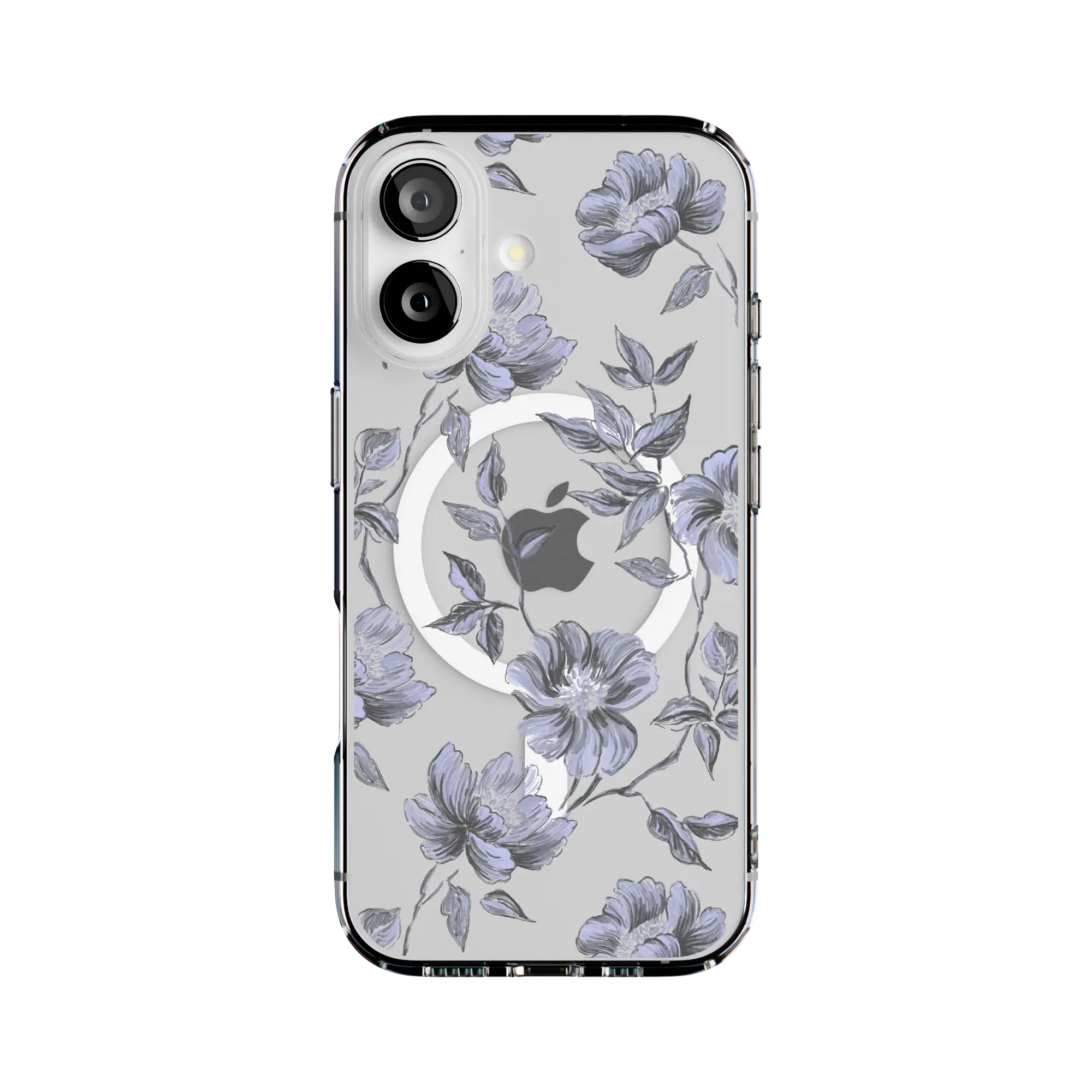 Casely iPhone 17 Case | Ink & Iris | Vintage Floral | Clear Classic Ultra-Thin Design | Compatible with MagSafe