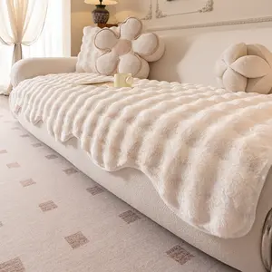 Pure Color Plush Irregular Sofa Cushion, Skin-Friendly, Child Friendly, Anti-Scratch, Multi-Scene Use, Home Decor, Pet Friendly, Soft Sofa Protector