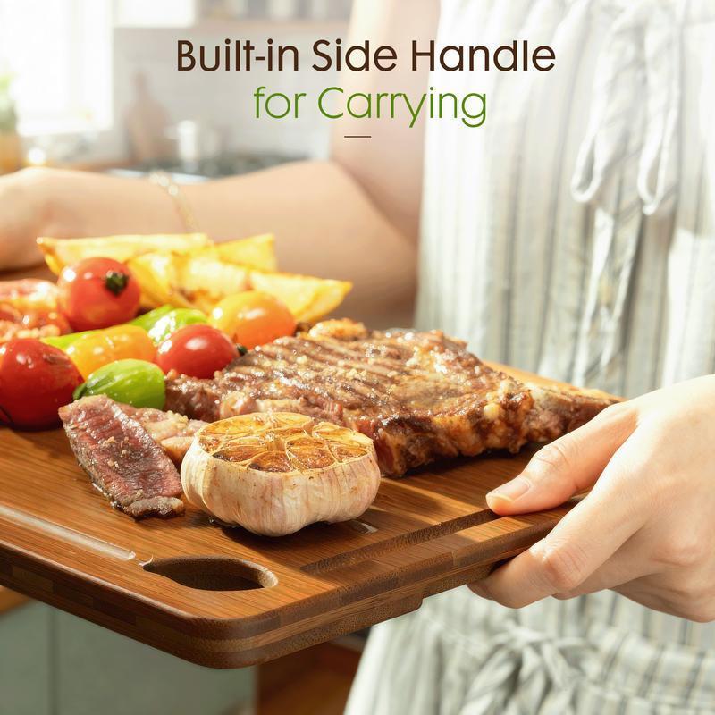Azedele 3-Piece Set Bamboo Cutting Board for Kitchen - Crack-Resistant Wood Chopping Boards with Deep Juice Grooves, Pre-Oiled Butcher Block for Meat, Vegetables & Cheese, Carbonized,Eco-Friendly Azedele 3-Piece Set Bamboo Cutting Board for Kitchen - Crack-Resistant Wood Chopping Boards with Deep Juice Grooves, Pre-Oiled Butcher Block for Meat, Vegetables & Cheese, Carbonized,Eco-Friendly