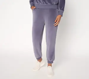 Martha Stewart Signature Petite Velour Ankle Jogger