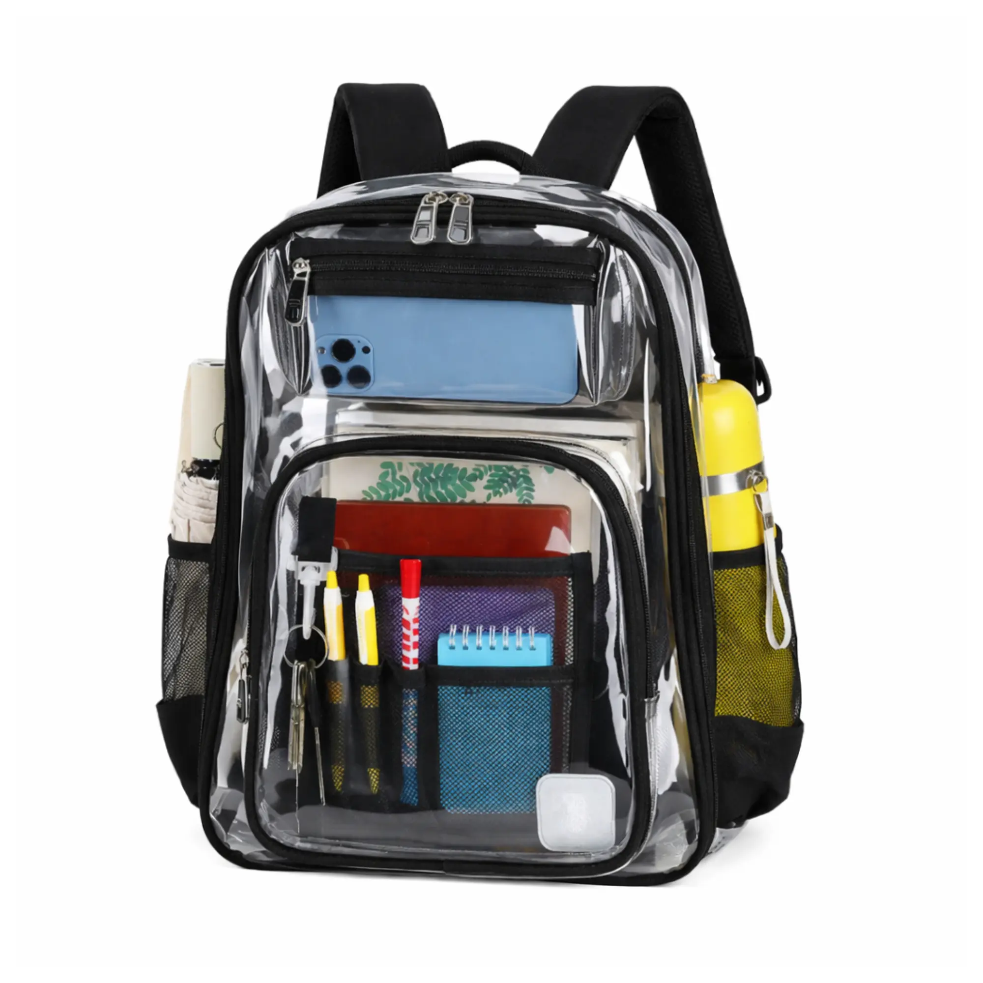 Heavy Duty PVC Clear Backpack with Reinforced Straps, Gender Neutral Travel Bag, Dustproof Flexible Waterproof Option for College & Workplace, Travel Backpack, Dustproof Waterproof Backpacks