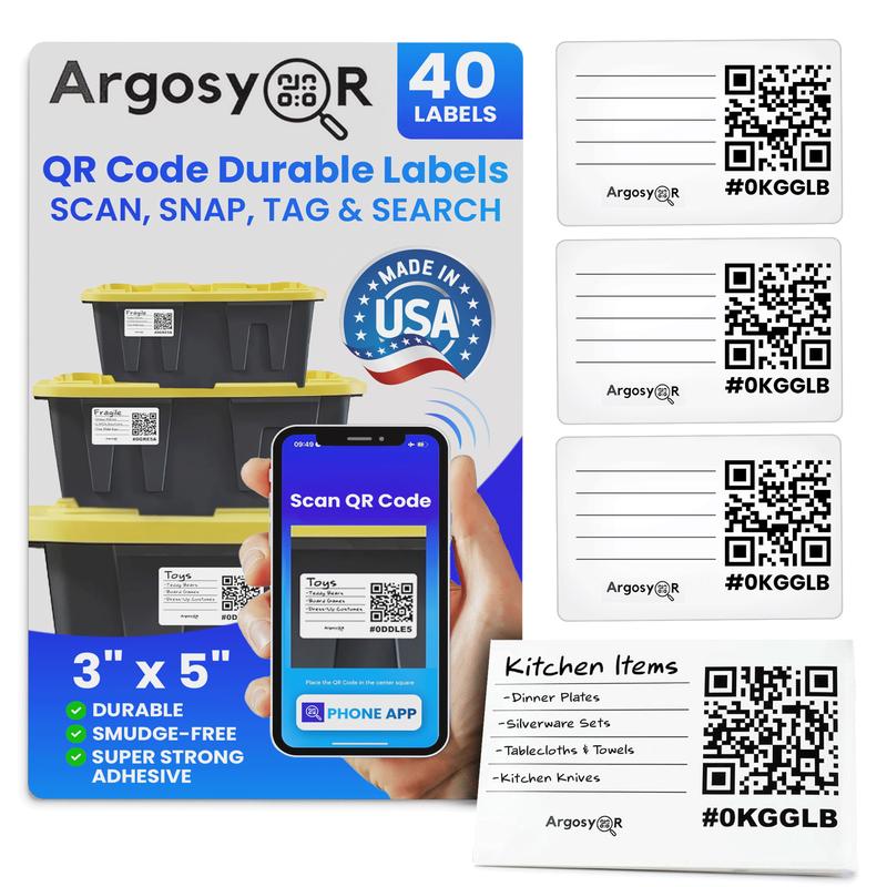 Argosy QR Labels - 40 Pack - White - 3