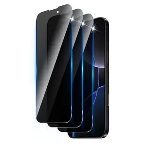 3-Pack Privacy Protective Durable Screen Protector for iPhone 11 Pro Max, Compatible with iPhone 11 Pro and iPhone 11, Made of Tempered Glass