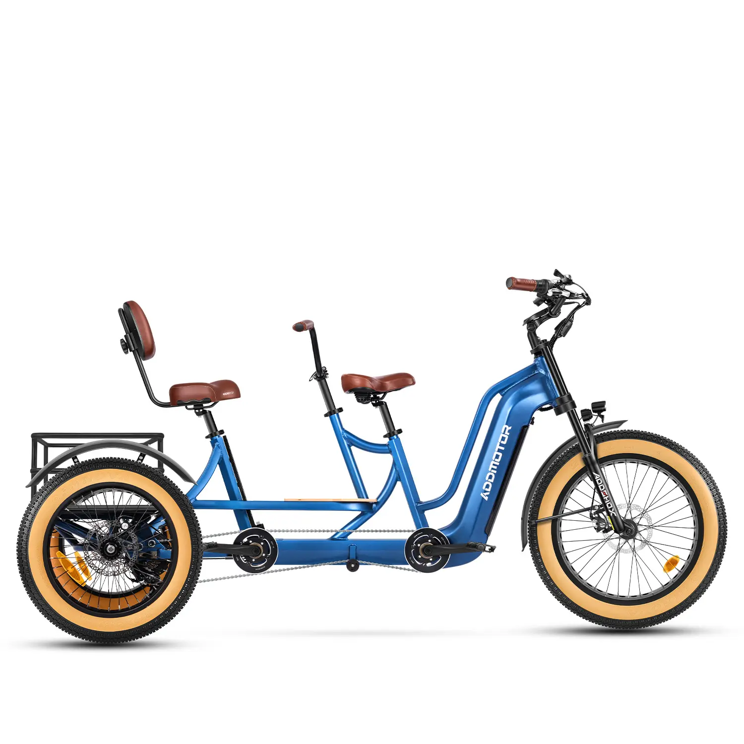 ADDMOTOR M-380 Adult Tandem Electric Trike, 750W 48V Dual-Battery System (20AH/40AH), 65Mile/130Mile Range, 2-Seater E-Trike for Seniors, Family Outdoor Cycling Recreation