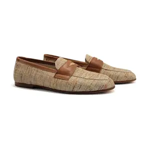 HOO Cognac Plaid Shimmer Penny Loafer