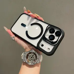 A Premium Clear And Discreet Magnetic Wireless Charging Phone Case Designed for Iphone 17 Pro Max 16 15 14 13 12 It Comes with a Lens Film for Protection Making It a Simple And Elegant Gift Option for Both Men And Women