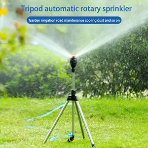 Adjustable Rotating Tripod Sprinkler Head, 360 Degree Automatic Rotation, Expandable Tripod Spray for Large Areas, Garden, Lawn, Home Irrigation System, Garden Watering Sprinkler