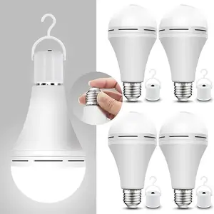 4 Pack Rechargeable Emergency LED Light Bulbs 120V with Backup Battery for Home Blackout Camping Hurricane Storm Indoor Outdoor Use Bright Energy Saving Reusable