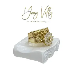 Elegant Duo Ring for Women in Gold Finish