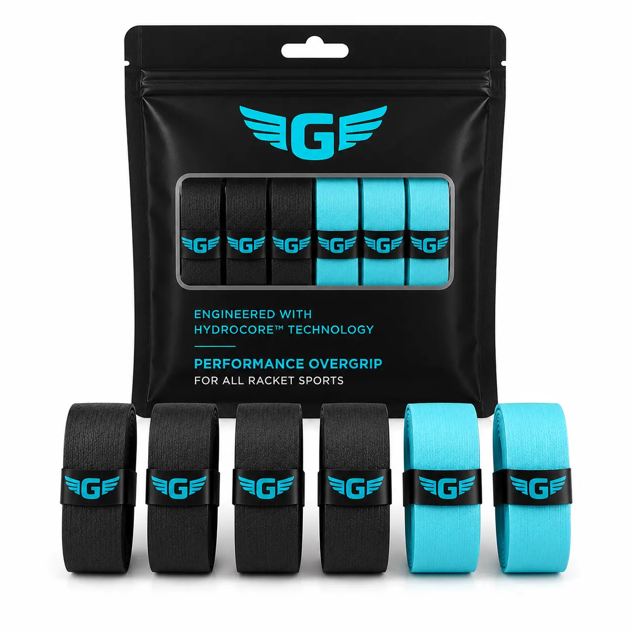 Grypion 6-Pack Tennis Overgrips Doubles Pack | Premium Racquet Grip Tape for Tennis, Pickleball, Padel