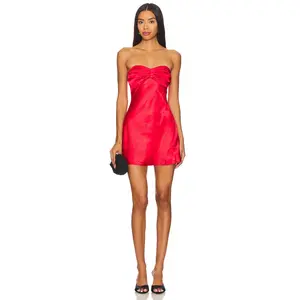 MORE TO COME Paloma Strapless Dress in Red