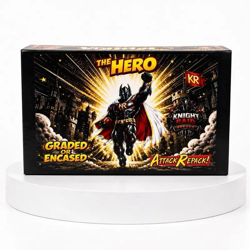 {DOME} Knight Raid Breaks HERO Sports Trading Card Repack - 1 Premium Graded or Encased Card, $50 Floor Value, Up to $650 Ceiling Value