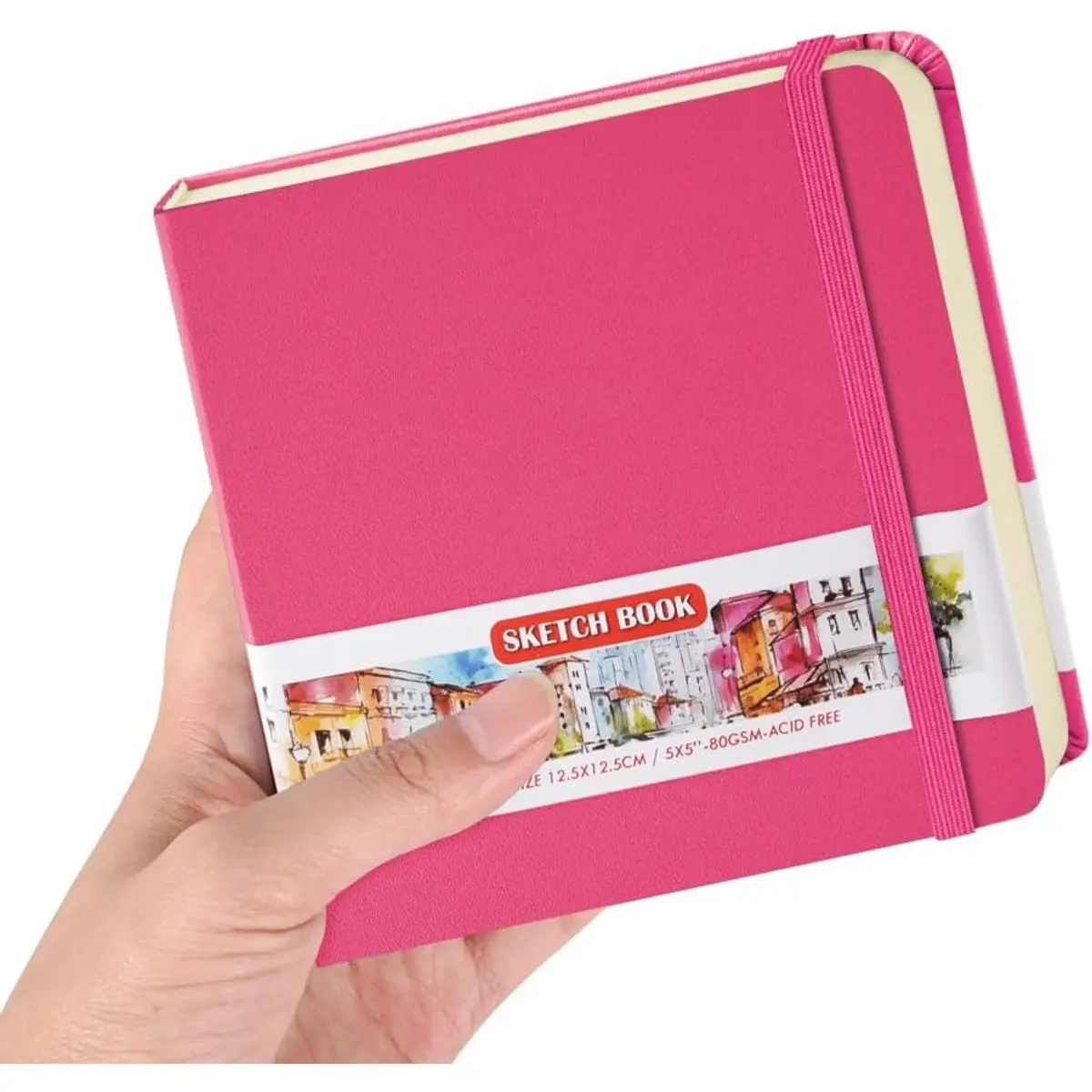 PU Cover-5x5in-Rose Pink
