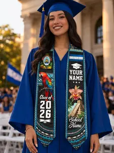 Honduras Graduation Stole, Personalized Honduran Heritage Grad Sash Class of 2026