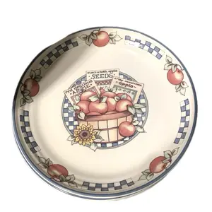 Vintage International Tableworks Set of 4 Appletime Stoneware Salad Plates