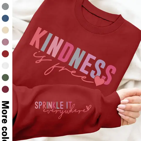 Women's Heart & Letter Print Drop Shoulder Sweatshirt Tops, Casual Long Sleeve Round Neck Pullover for Fall & Spring, Women's Clothes for Daily Wear, Womenswear