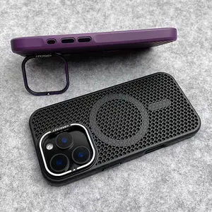 Durable Case for Iphone Models 12 Through 16 Featuring a Kickstand And Heat Dissipation - Designed with a Hollow Back in Pastel Shades, The Lens Frame Can Be Adjusted to Serve As a Stand.