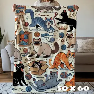Personalized Cat Blanket for Cat Lovers - Sherpa Throw Gift for Cat Moms & Pet Parents - Custom Pet Blanket