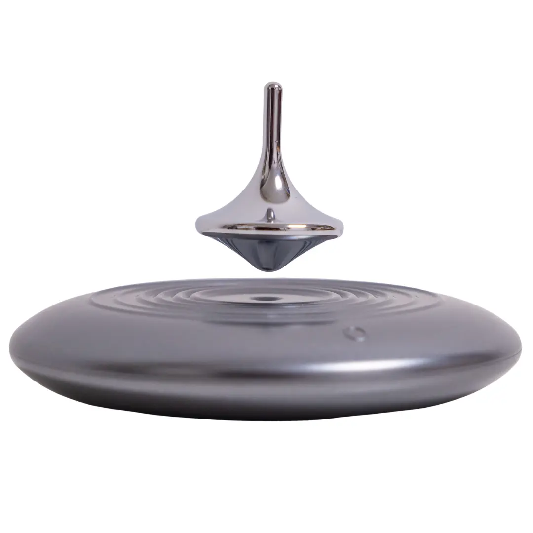 Magnetic levitation spinning top anti-gravity tech stress-relief gadget sci-fi display piece floating rotating ornament for study office desk/living room decor Father’s Day holiday gift