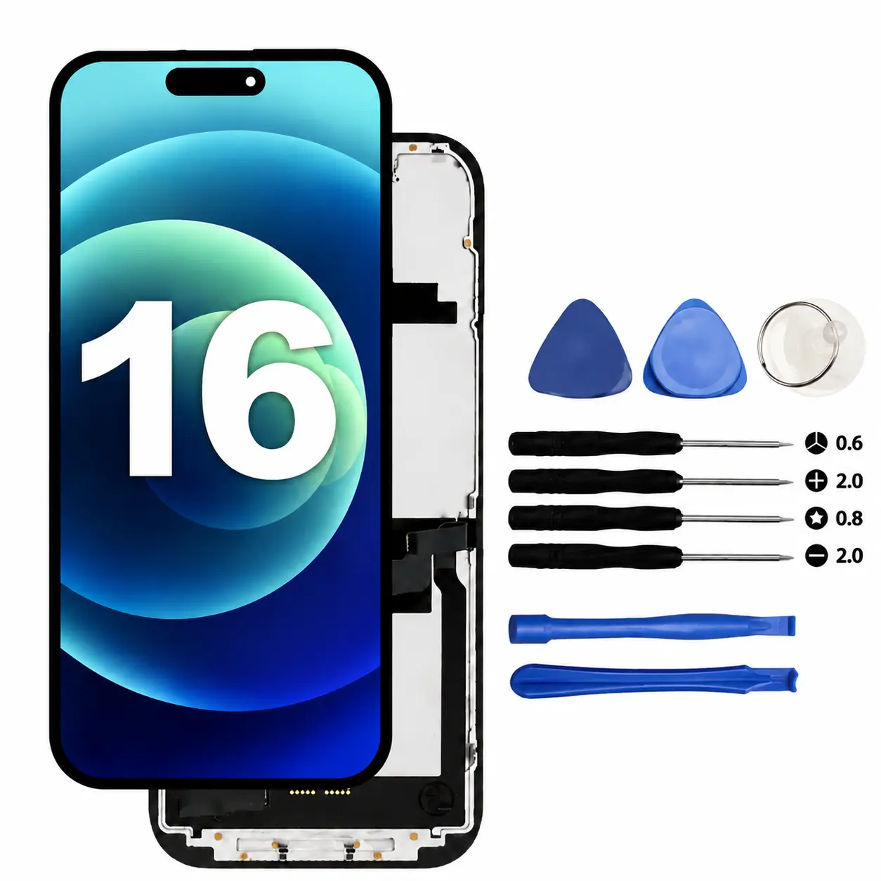 Screen Replacement For iPhone 16/16 Pro/16 Pro Max/16 Plus LCD Display Touch Digitizer Repair Kit