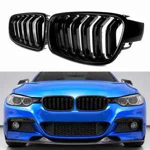 Gloss Black Dual Slat Front Kidney Grille For BMW 3 Series F30 F31 316i 318i 320i 328i 330i 335i 340i Sedan Touring 2012-2018 Front Grill Replacement Pair