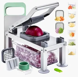Vegetable Chopper Mandoline Slicer, All-in-1 Food Veggie Cutter with 8 Stainless Steel Blades, Cheese Grater Onion Potato Salad Dicer with Container,Kitchen Gadgets&Essentials Home Appliances