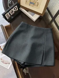 Women's Mini Skirts with Shorts Underneath, Bodycon Skort, Summer Sexy Minimalist Bodycon High Waist Zipper A-Line Skirts Y2k Classical Solid Color Split Formal Business Commuting Work Date Brunch Street Wear Outfit