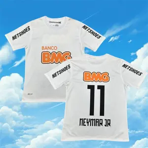 2012 2013 Home White Retro No.11 Neymar Short Sleeve Soccer Jersey