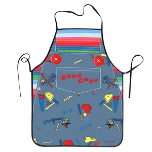 1 pc Bib Good Guys 'S Play Chucky Themed Killer Doll Overalls Apron for Men Women Adult Chef Cooking Kitchen Christmas Halloween Tablier Cuisine Baking