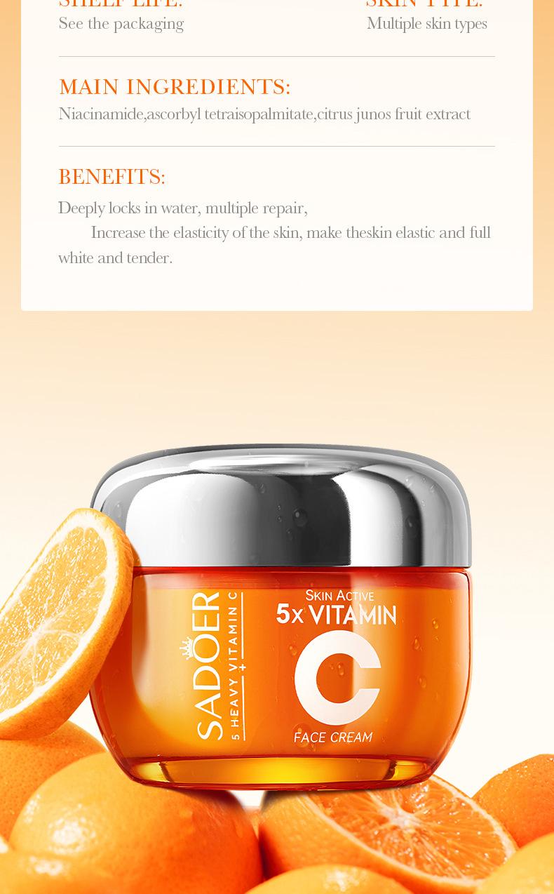 【BUY 1 GET 2 FREE】Face Cream with 5X Vitamin C, Hydrating& Repairing Face Cream - Facial Moisturizer for FineLines, Wrinkles,Uneven Skin Tone