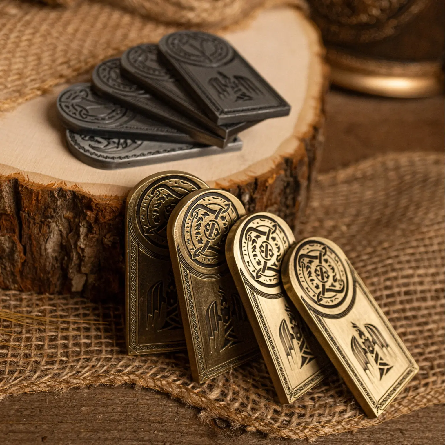 Dragon Gold and Silver Tablets, Heavy Realistic Props for Tabletop RPGs & Larping