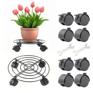 2026 New Mobile Plant Pot Tray with Universal Wheels, Round Rolling Base Holder, Easy Move Flower Stand, Garden Accessories