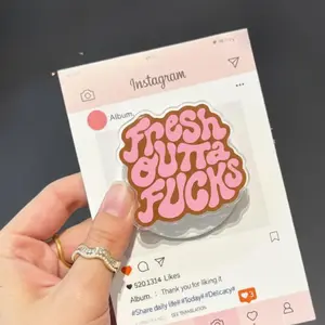Fresh Outta Fcks Magnetic Phone Grip, Funny Magsafe Phone Stand, Perfect Gift for Teens, Cute Aesthetic Stand holder mount