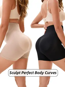 2-Pack Women's High-Waisted Waist Trainer Pants, Padded Hip Enhancer, Seamless Anti-Showthrough Shapewear, Tummy Control Butt Lifter, Underwear