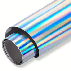 Glossy Holographic Plating Laser Chrome Silvery Vinyl Wrap Film With Air Release Self Adhesive DIY Car Motorcycle Sticker Decal