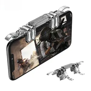 Z06 Mobile Phone 6 Fingers Game Trigger Handle for IPhone Android PUBG Aim Shooting Alloy Key Button Gamepad Joystick Controller