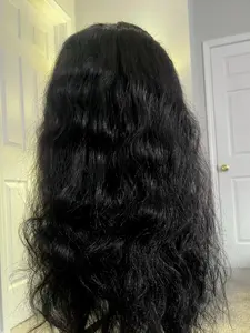 The Morticia T part Middle part Human brazillian body wave wig