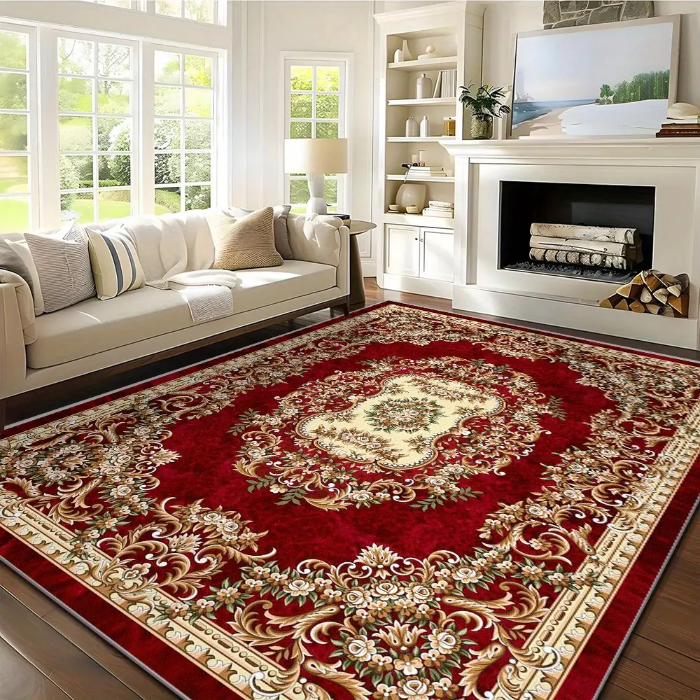 Luxury Minimalist Geometric Pattern Carpet - Super Soft Natural Tones, Non-slip Bohemian Style, Comfortable Texture for Living Room Decor, Bedrooms