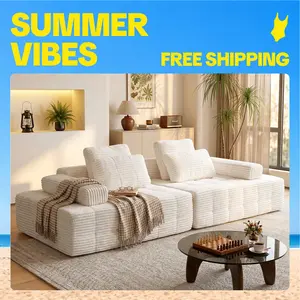 [2 Packages Shipping] 113"  boneless sectional couch Lumiere Cloud/Mist Haven/Noir Etoile,sofas living room furniture tiktokshopspringglowup