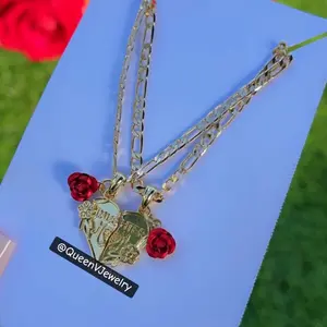 Rose Broken Heart Necklace for MOM