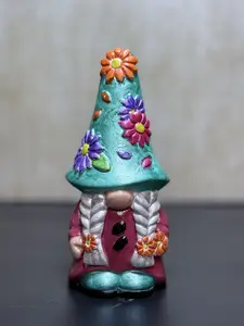 Vintage Boho Gnome, Hand Painted One-of-a-Kind Floral Collectible Decor