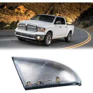 LED Front Left Driver Side Mirror Turn Signal Light Lamp Assembly Blinker White Puddle Lamp Compatible with Dodge Ram 1500 2500 2010-2018, Ram 1500 Classic 2019-2022, Replacement for 68064949 AA