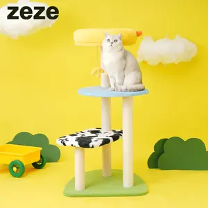 ZEZE Farm Cat Tree - Natural Wooden Design for Cats, Suitable for Cats, Ideal for Indoor Use