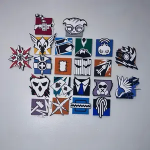 Rainbow Six Siege Canvas Painting - Pick 1 or More Unique Iconic Designs from the Game Series 4x4 Inches with Clay Attachments for Collectors - Decor
